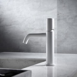 White Brass Basin Mixer Tap